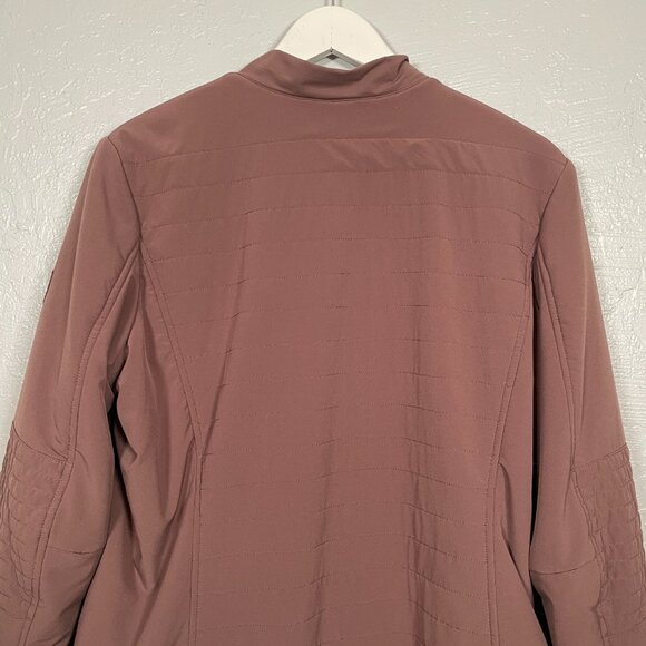 Kuhl Women XL  Mauve Rose Pink Bomber Jacket Soft Shell Zip Pockets Gorpcore - Picture 8 of 11